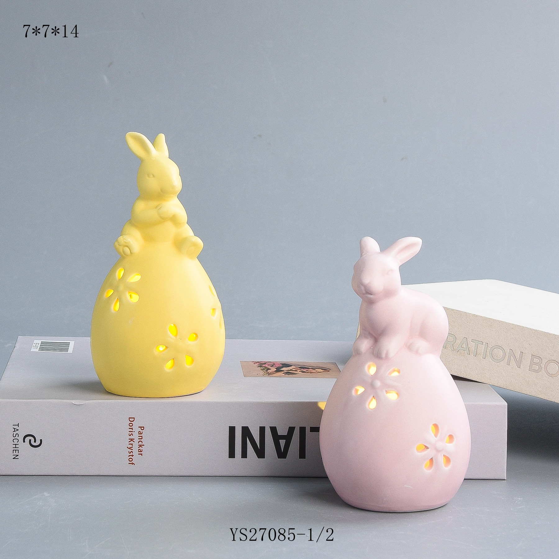 Porcelain Easter Decoration with LED Light - WED240005